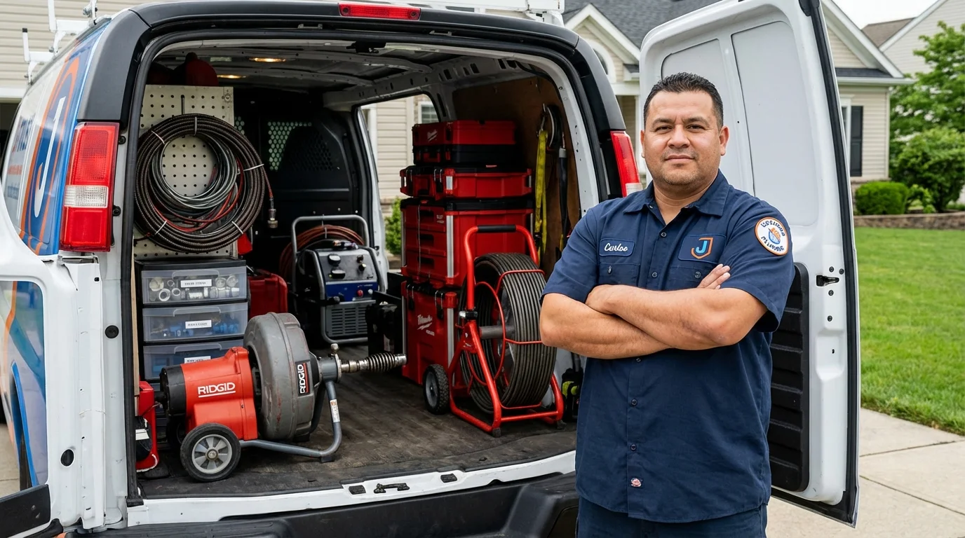 Professional drain cleaning equipment and Johns Plumbing LLC plumber in Chapmanville