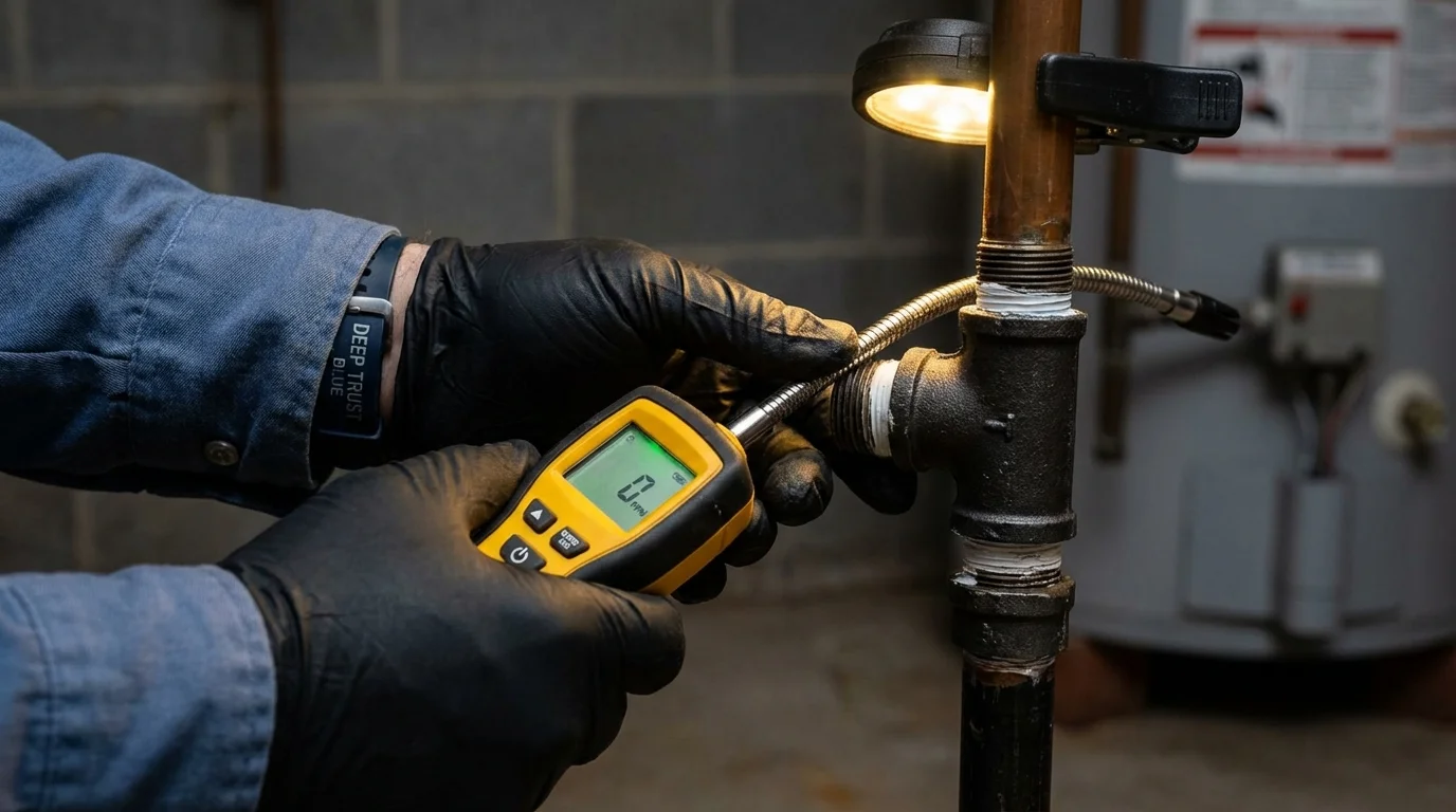 Gas leak detection with electronic sniffer by Johns Plumbing LLC in Chapmanville