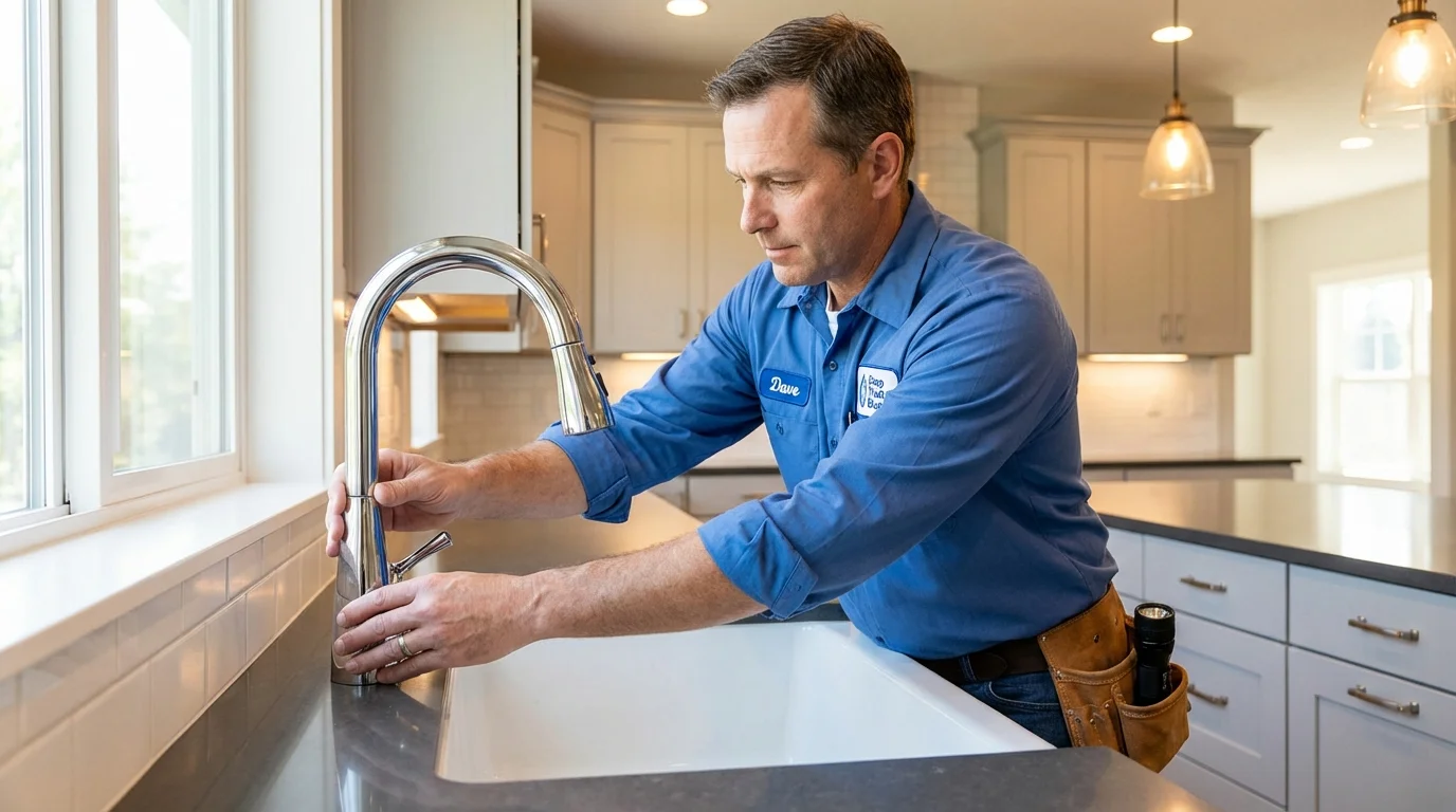 Kitchen faucet installation by Johns Plumbing LLC in Chapmanville